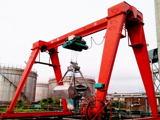 Processing Overhead Industrial Cranes Grab Crane With Steel Trolley Travelling 50 M/Min